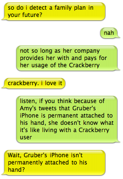 Crackberry/iPhone IM conversation